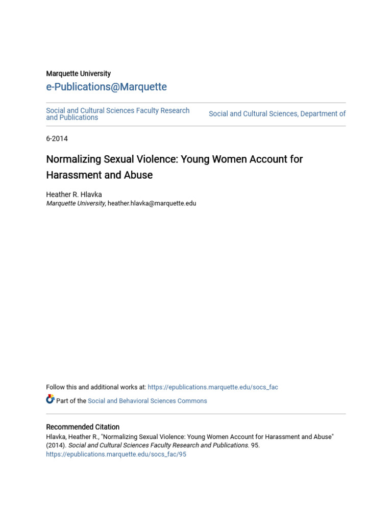 Young Women's Perspectives on Sexual Violence | PDF | Violence | Rape