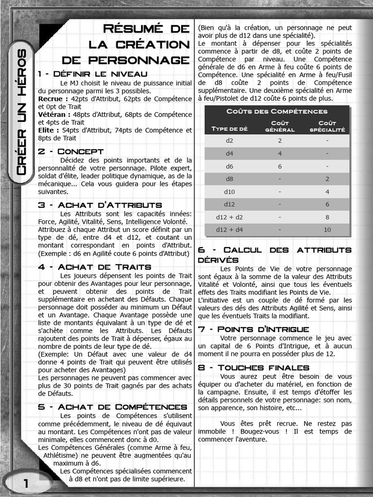Guide de création de personnage RPG | PDF | Dé | Jeux vidéo