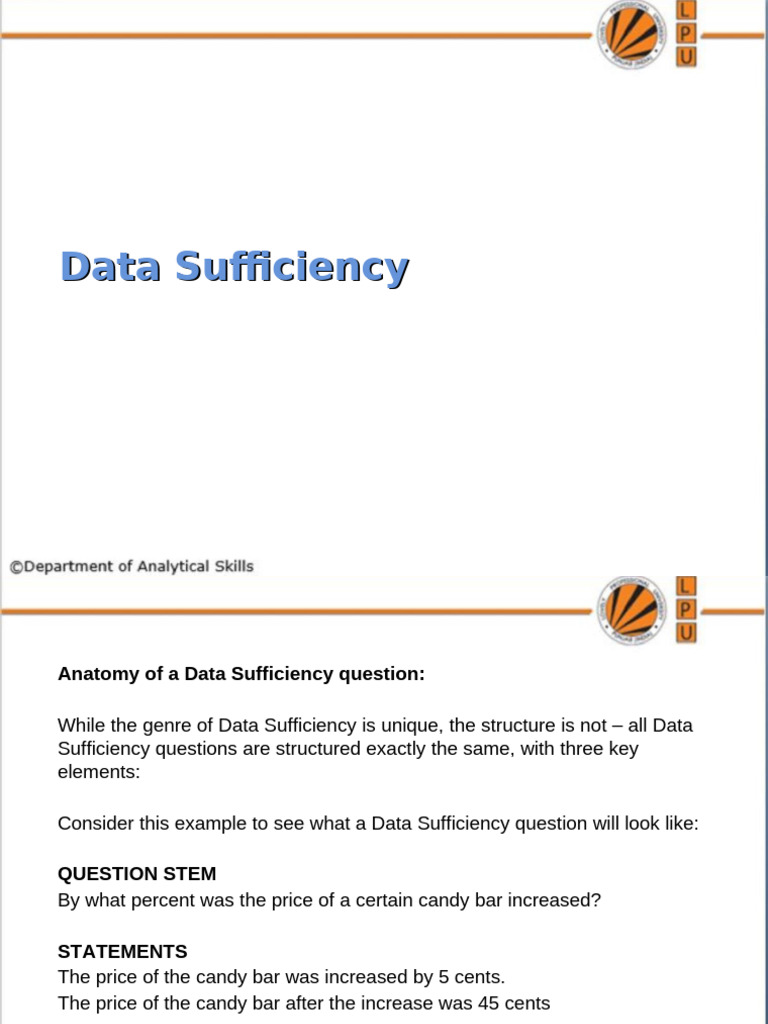 Data Sufficiency and Interpretation Guide | PDF | Pie Chart