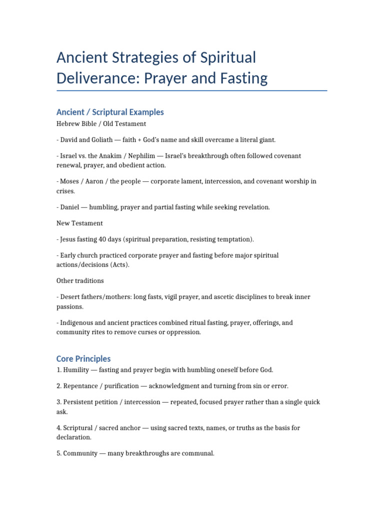 Spiritual Deliverance Strategies | PDF | Prayer | Bible