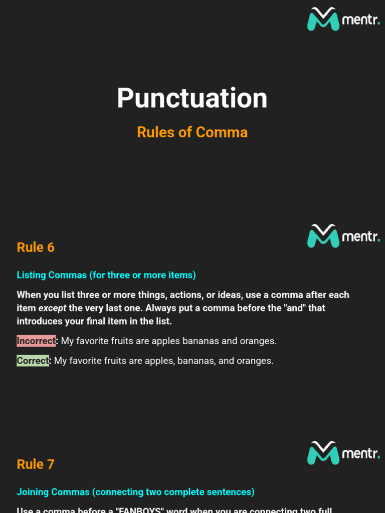 Comma Usage Rules Explained | PDF | Comma | Semantics
