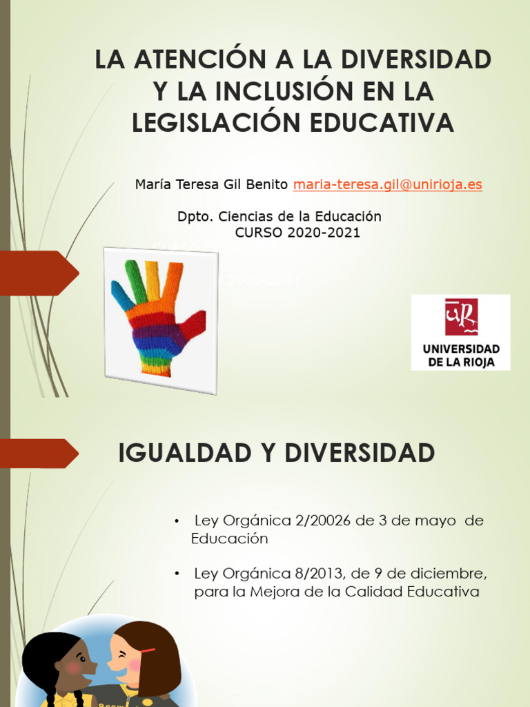 Diversidad e Inclusion Educativa - 20.21 | PDF | Inclusión (Educación ...