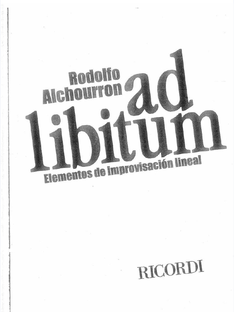 AD LIBITUM - Rodolfo Alchourrón PDF | PDF
