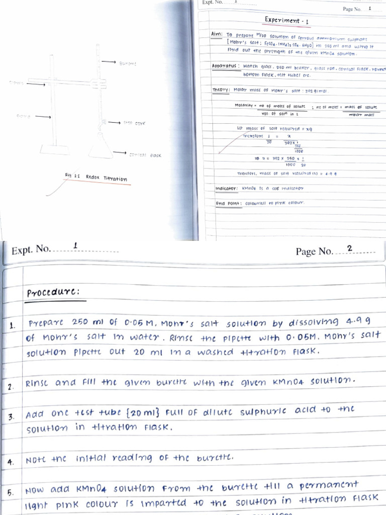 Experiment 1 Titration | PDF
