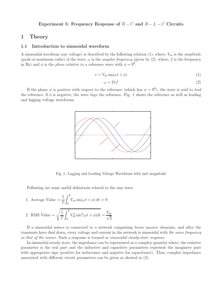 Exp - No.4 - Frequency Respoonse of RC An RLC Circuit | PDF ...