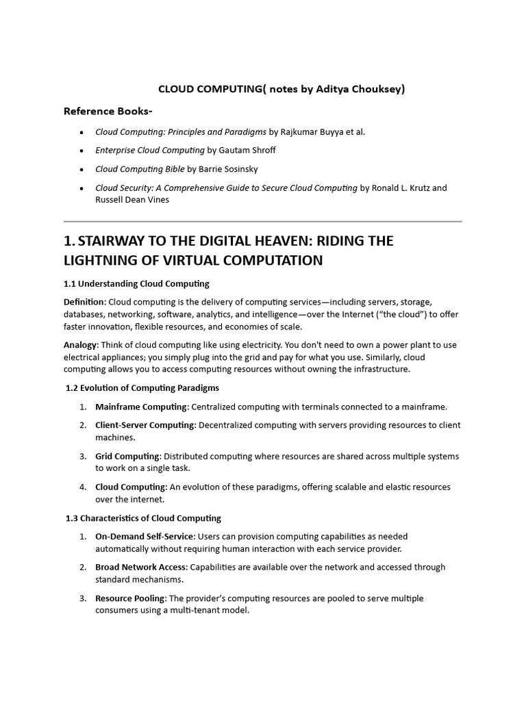 NPTEL Cloud Computing Notes Overview | PDF | Cloud Computing | Software ...