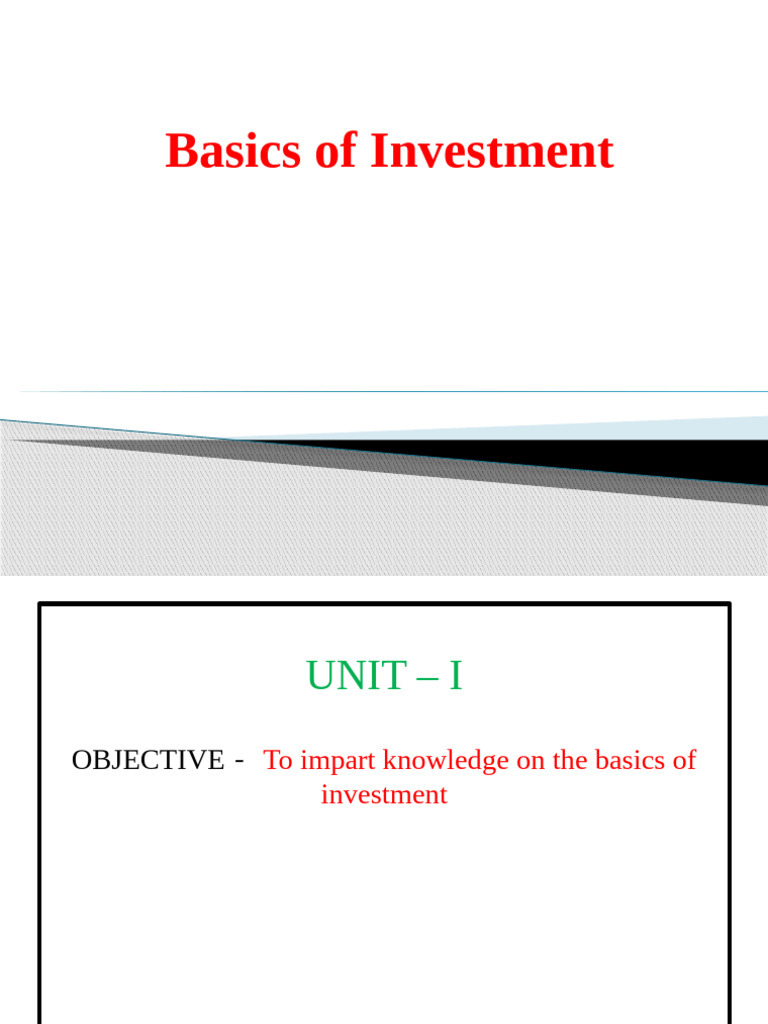 Basics of Investment | PDF | Bonds (Finance) | Preferred Stock
