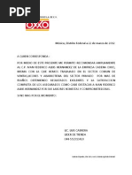 Carta de Recomendación (Personal)