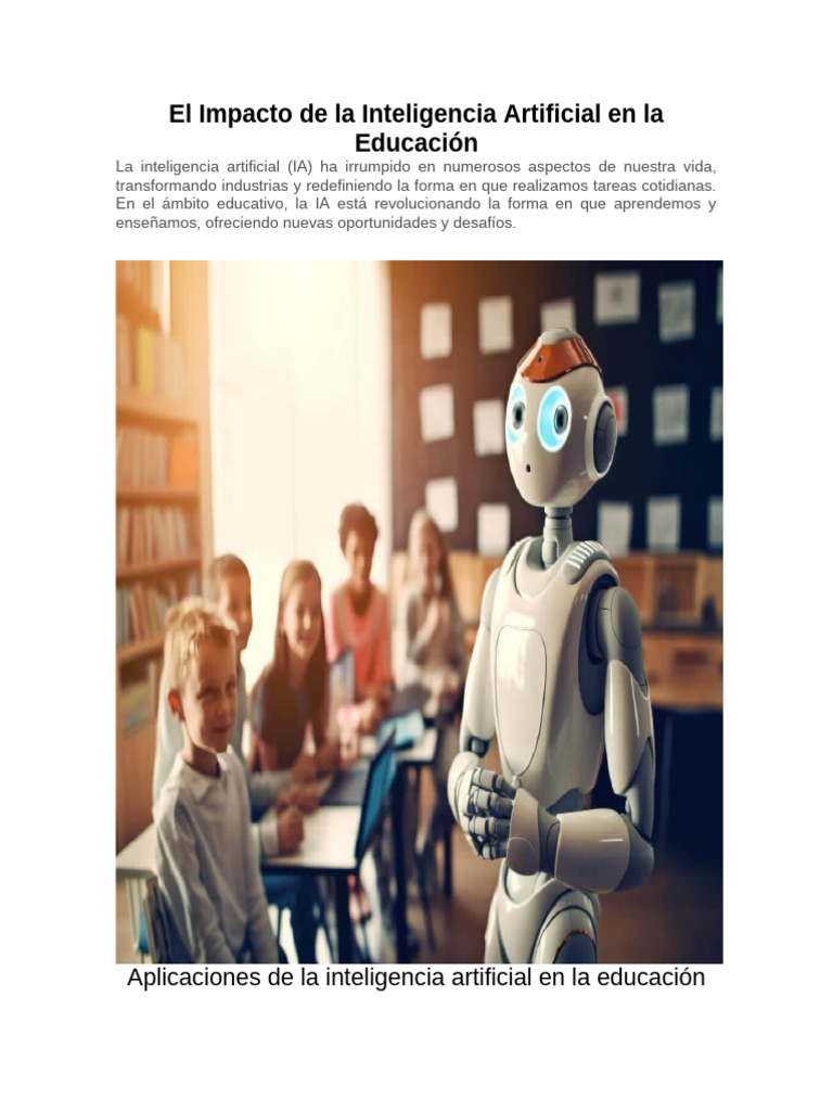 IA en el Aula: Transformación Educativa | PDF | Inteligencia artificial ...