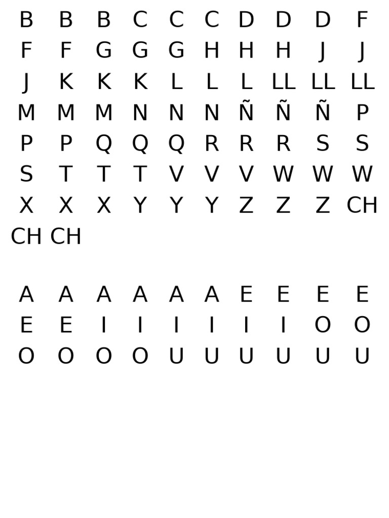 Alfabeto Completo com Letras Repetidas | PDF