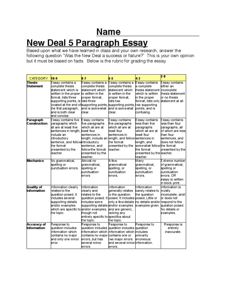 Five-paragraph essay example pdf picture