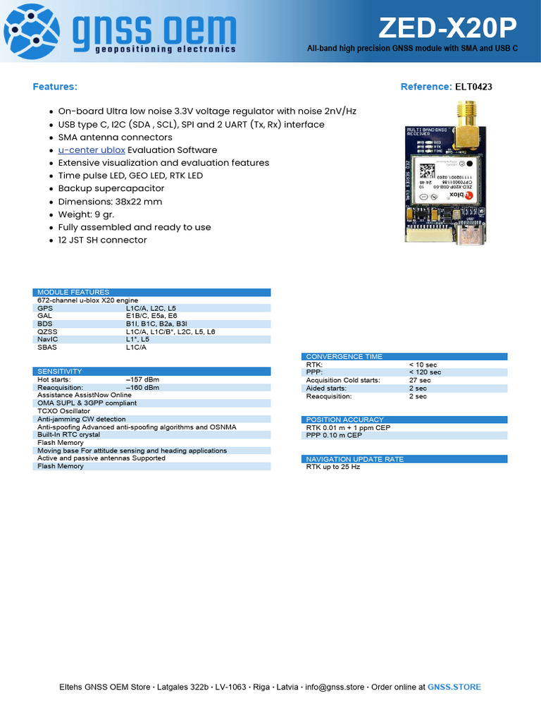 High Precision GNSS Module ZED-X20P | PDF