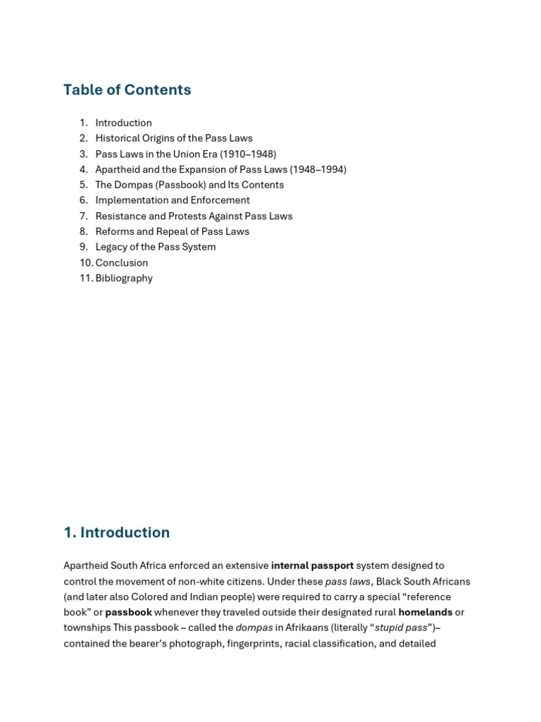 Understanding the Dompas System | PDF | Apartheid | Politics Of South ...