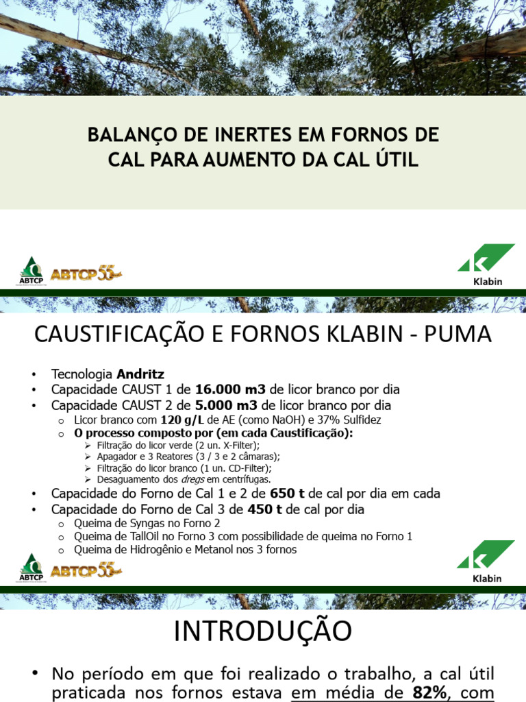 Balanço de Inertes em Fornos de Cal | PDF | Cálculo