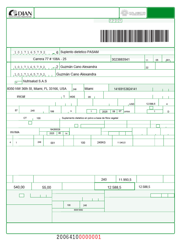 Formato Dex 1 | PDF | aduana | Exportaciones