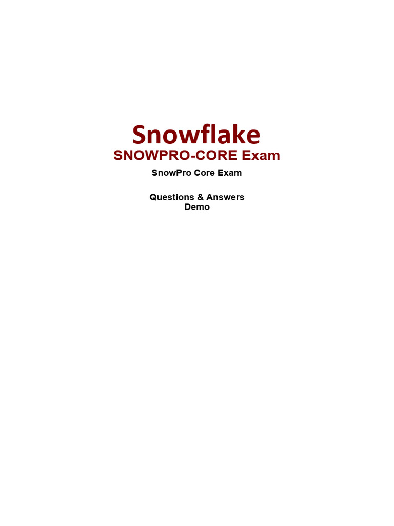 SnowPro Core Questions | PDF | Databases | Comma Separated Values