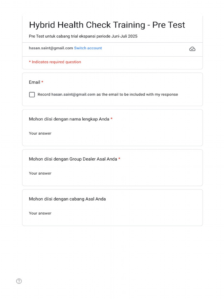 Pre Test HHC | PDF