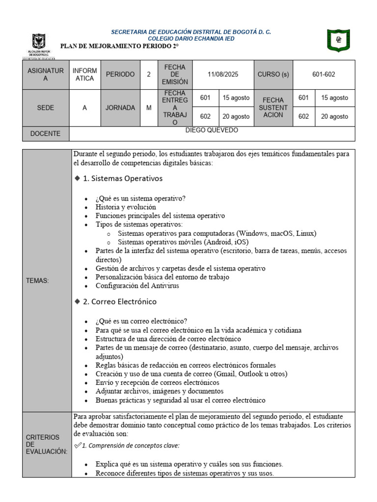 Informatica 6°. Diego Quevedo | PDF | Sistema operativo | Archivo de ...