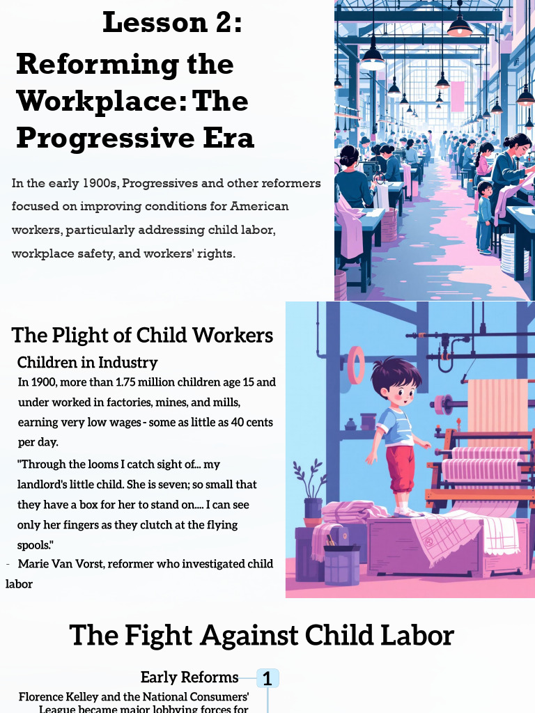 Lesson 2 Reforming The Workplace The Progressive Era 2025 | PDF