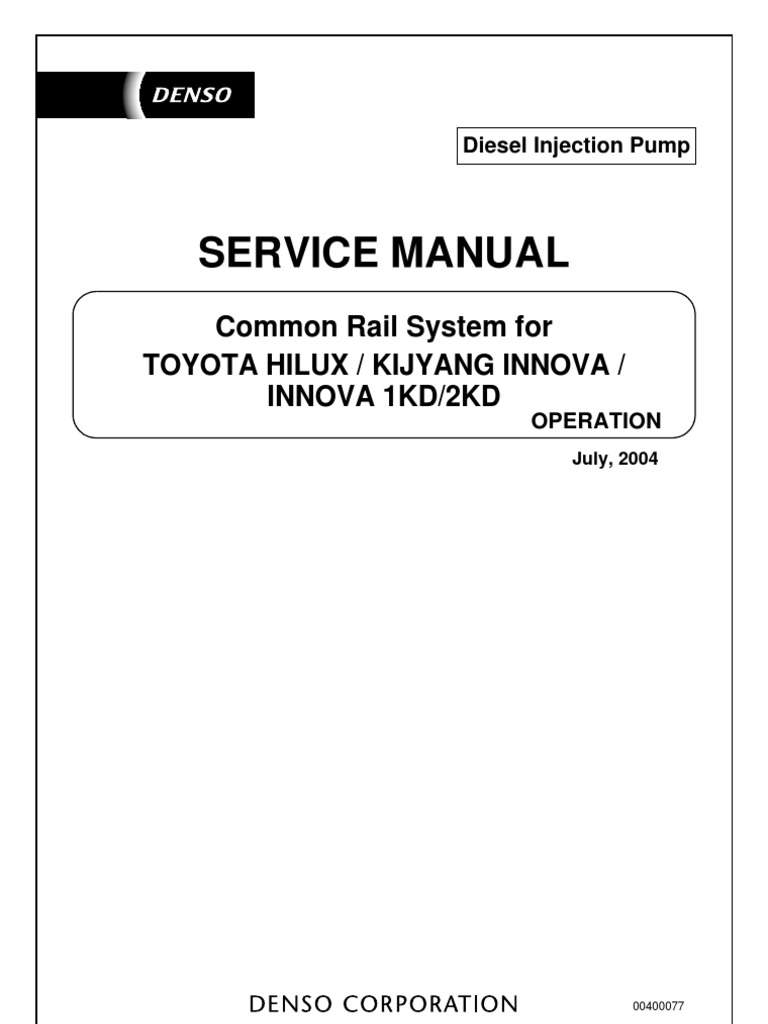 Denso Toyota Hilux Common Rail | PDF | Fuel Injection | Throttle