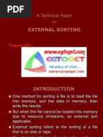 External Sorting: A Technical Paper