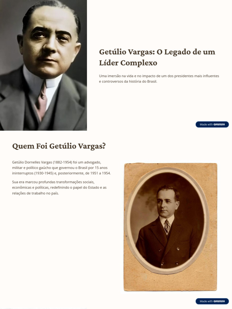 Legado e Impacto de Getúlio Vargas | PDF | Brasil | Ciência Política