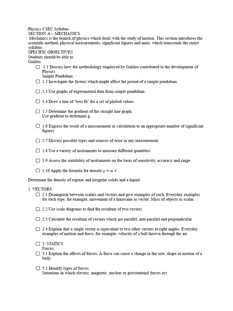 CSEC Physics Syllabus Overview | PDF | Atoms | Radioactive Decay
