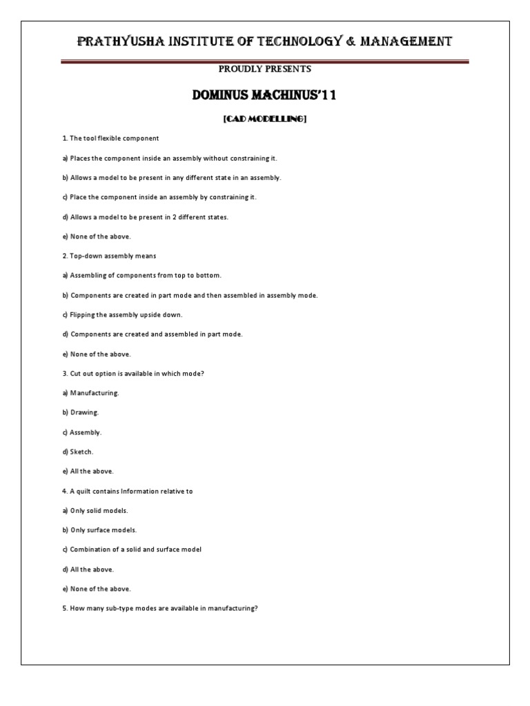 Cadd Questions | PDF | Computer Aided Design | Scientific Modeling