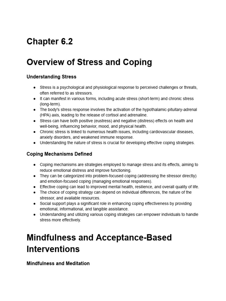 Stress Management and Coping Strategies | PDF | Stress (Biology ...