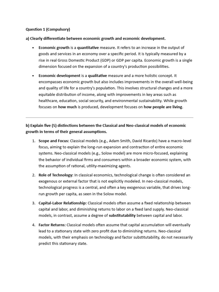 Economic Growth vs. Development Explained | PDF | Cost Of Living ...