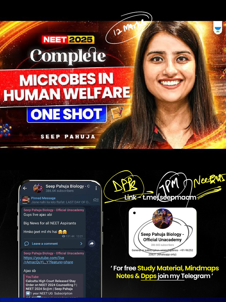 Microbes in Human Welfare for NEET 2024 | PDF | Biology