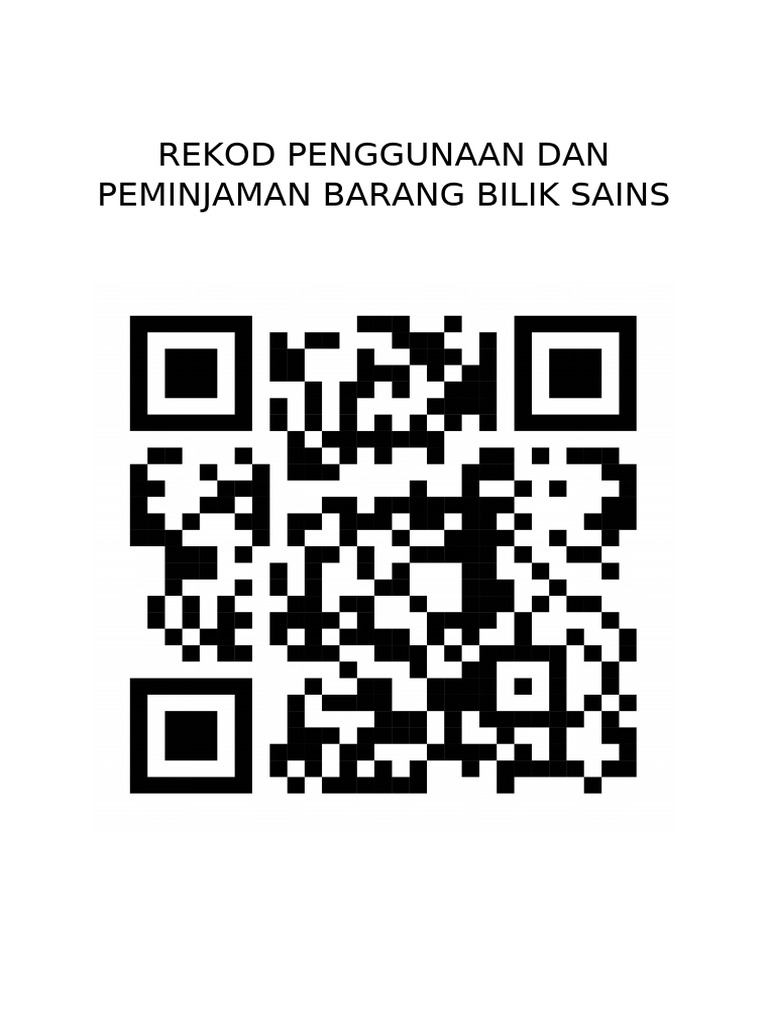 Rekod Penggunaan Dan Peminjaman Barang Bilik Sains | PDF