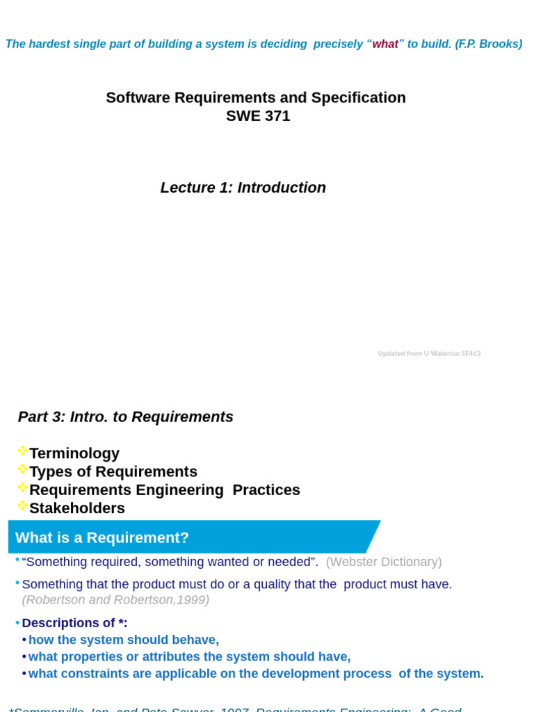 WEEK 1 - Introduction-AH | PDF | Software | Specification (Technical ...