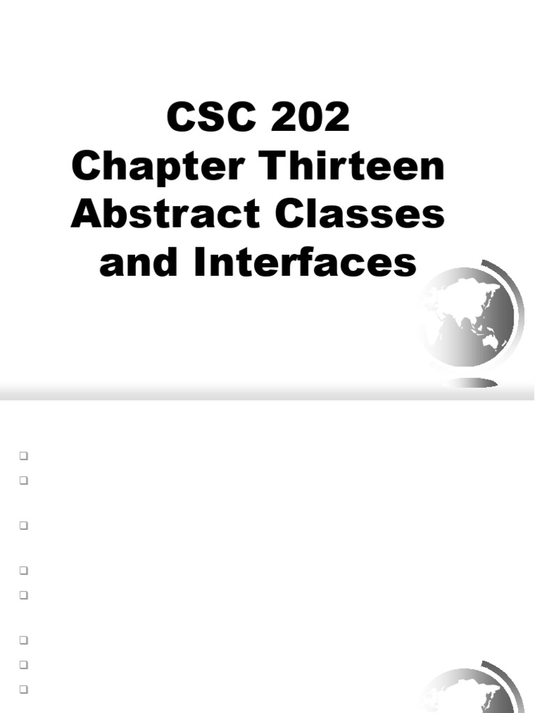 Chapter 13 Abstract Classes and Interfaces | PDF | Class (Computer ...