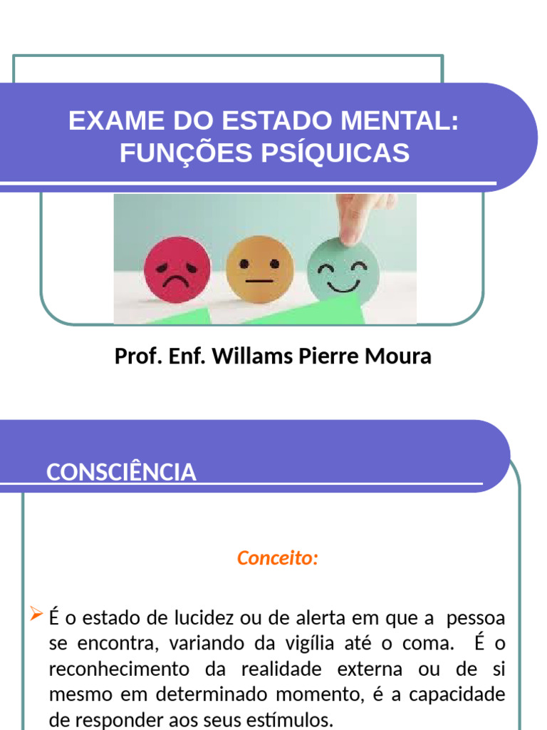 Exame Estado Mental | PDF | Atenção | Consciência