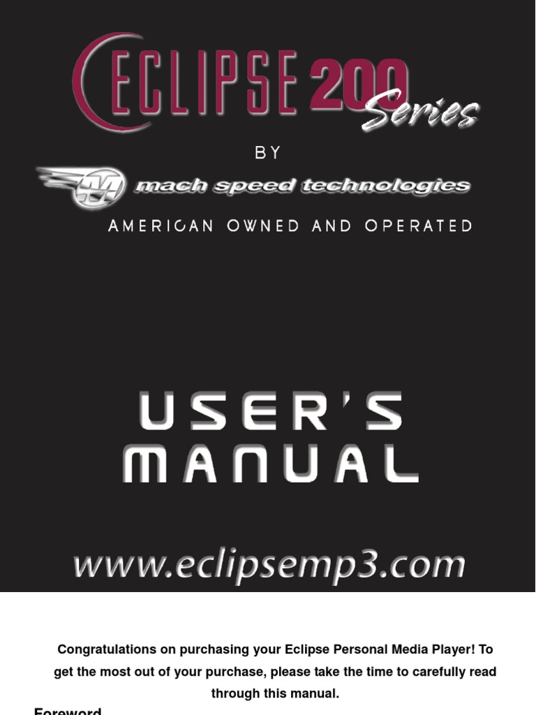 Eclipse 200 Manual | PDF | Computer File | Electromagnetic Interference