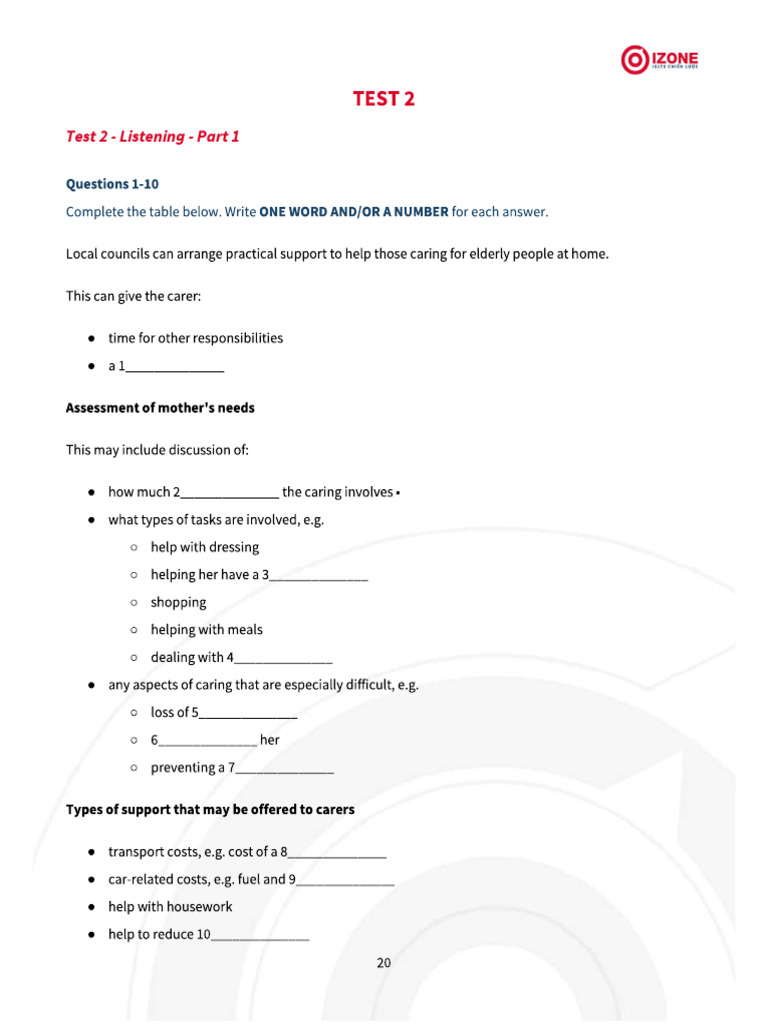 Listening Test 2 Overview | PDF