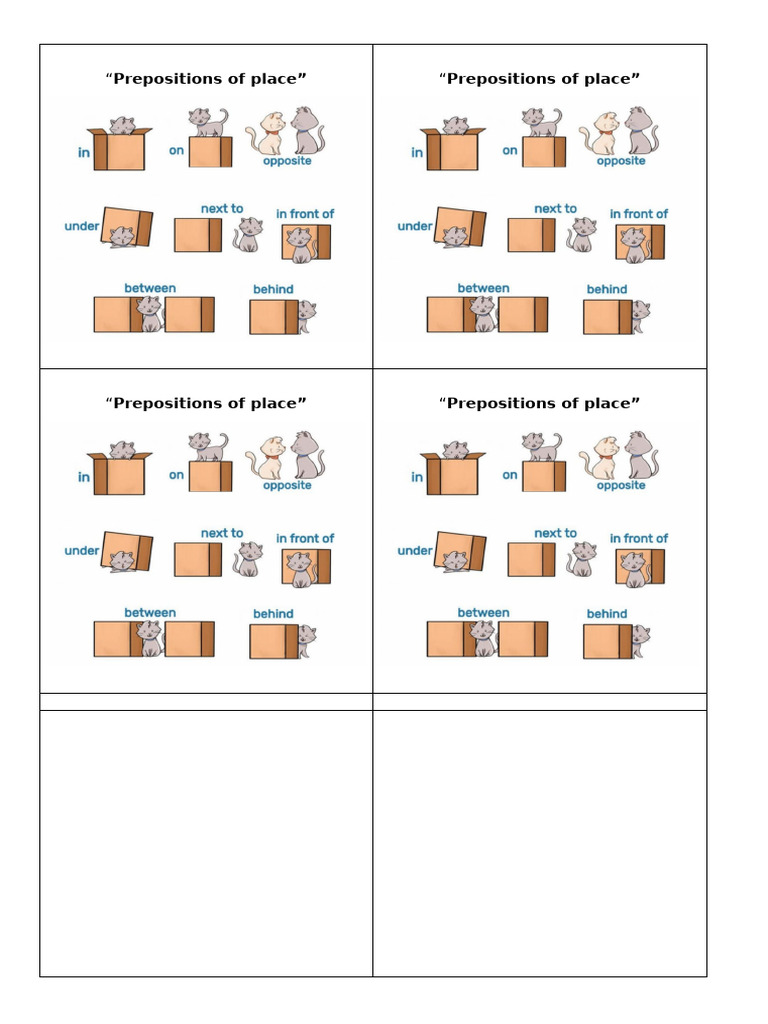 Prepositions of Place 3rd Grade 2025 | PDF