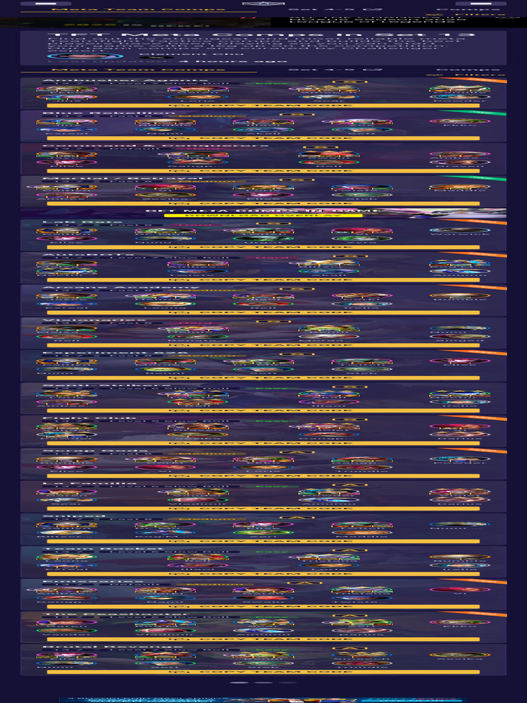 TFT Set 13 Meta Team Compositions | PDF