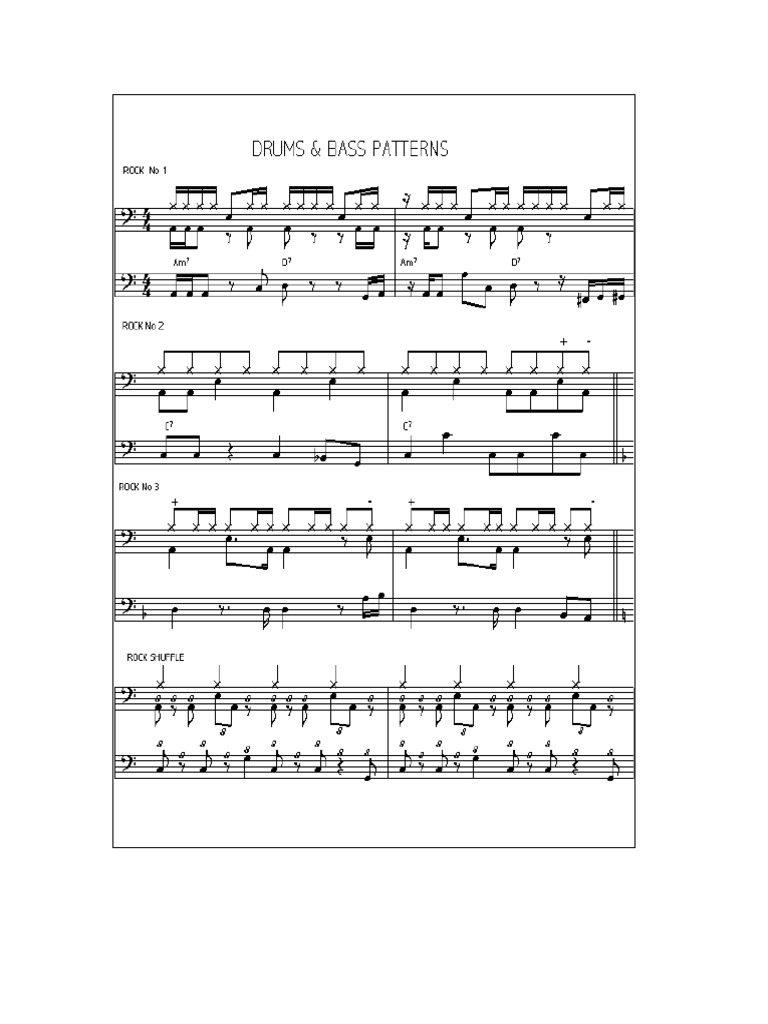 Rock Patterns For Drums and Bass | PDF