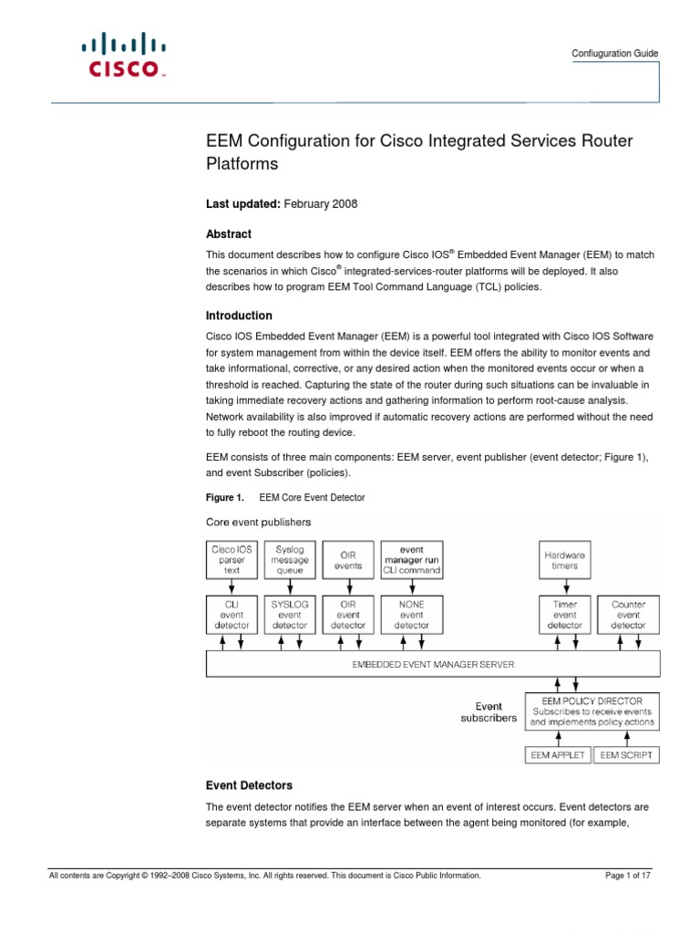 Config Guide Eem Configuration For Cisco Integrated Services Router Platforms PDF Command