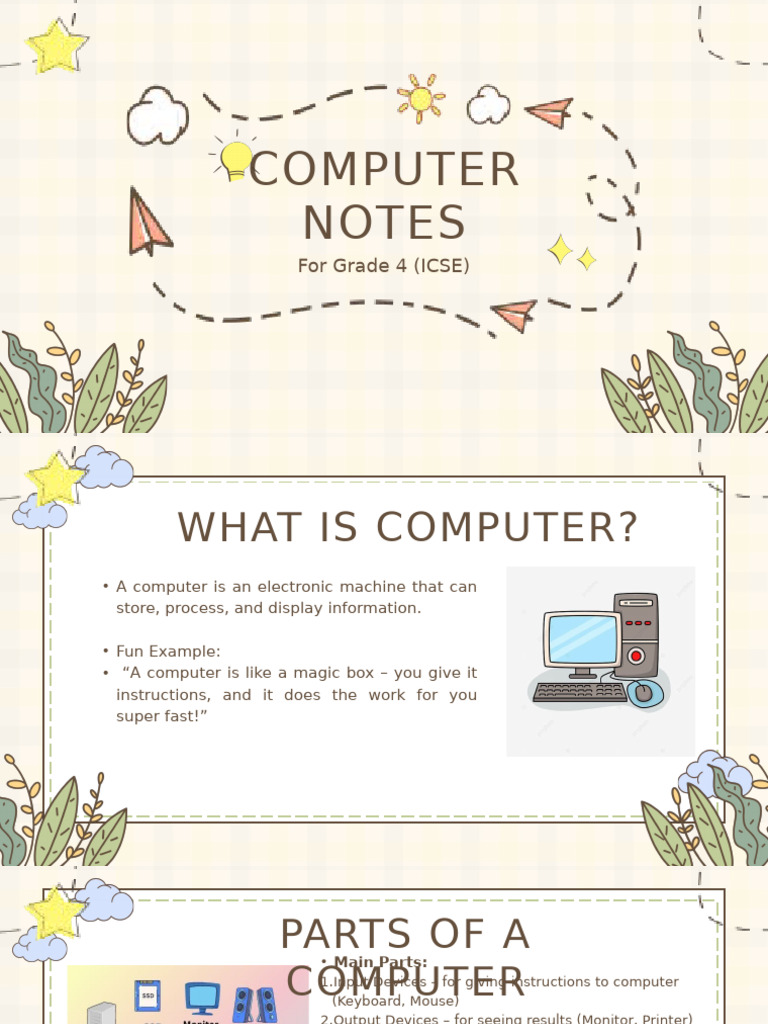 Grade 4 Computer Basics Guide | PDF | Computer Data Storage | Usb Flash ...