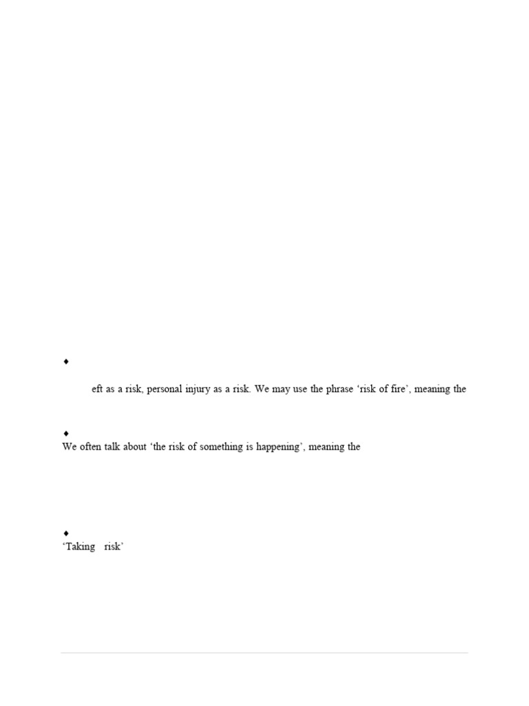 Risk Chapter One | PDF | Risk | Uncertainty