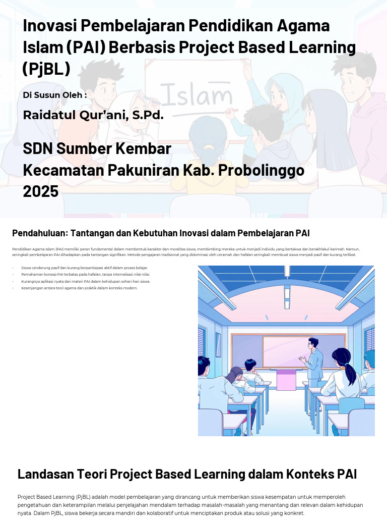 Inovasi PAI dengan Project Based Learning | PDF