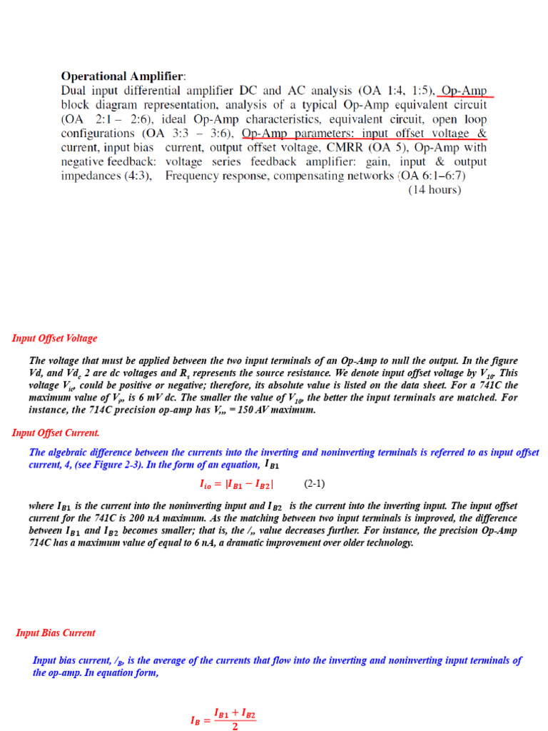 Understanding Op-Amp Input Parameters | PDF | Operational Amplifier ...