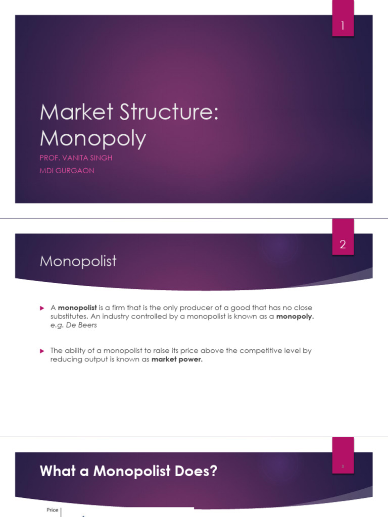 Understanding Monopoly Market Structure | PDF | Monopoly | Profit ...