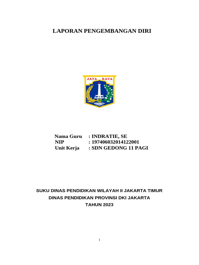 Laporan Pengembangan Diri Guru SD 2023 | PDF