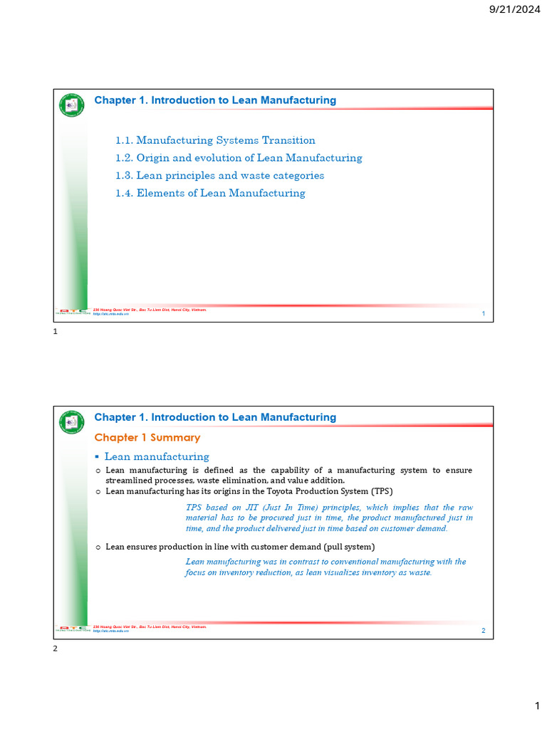 Lean Manufacturing Principles Overview | PDF | Lean Manufacturing ...