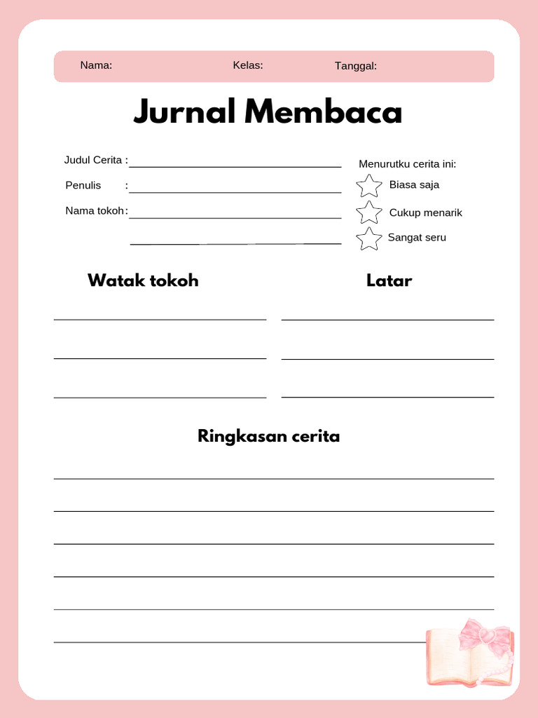 Curated visual reference: Picture Idea: Jurnal Membaca Ulasan Cerita Dan Karakter