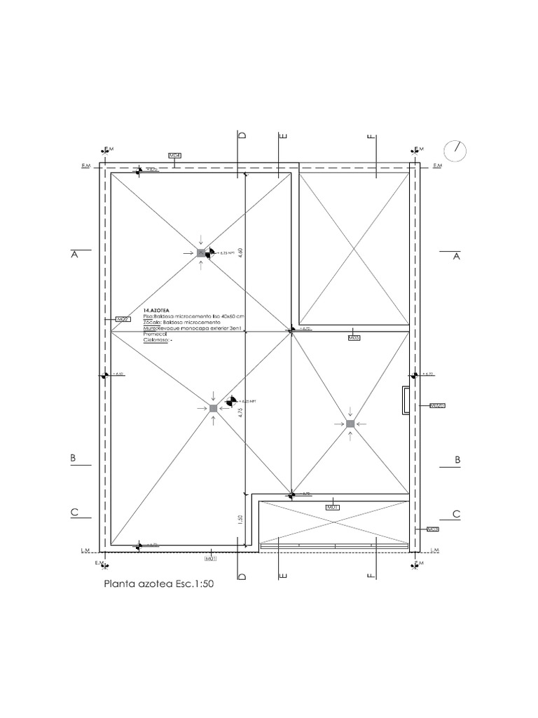 Planta de Azotea com Materiais Específicos | PDF